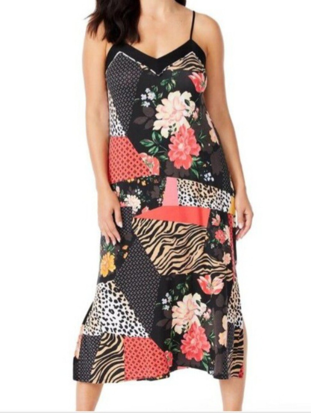 Patchwork Floral Slip Dress
